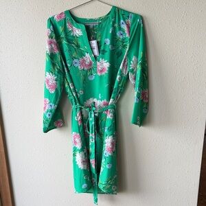Daniel Rainn Green Floral Long Sleeve Dress